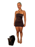 Chocolate Drizzle Mini Brown Dress